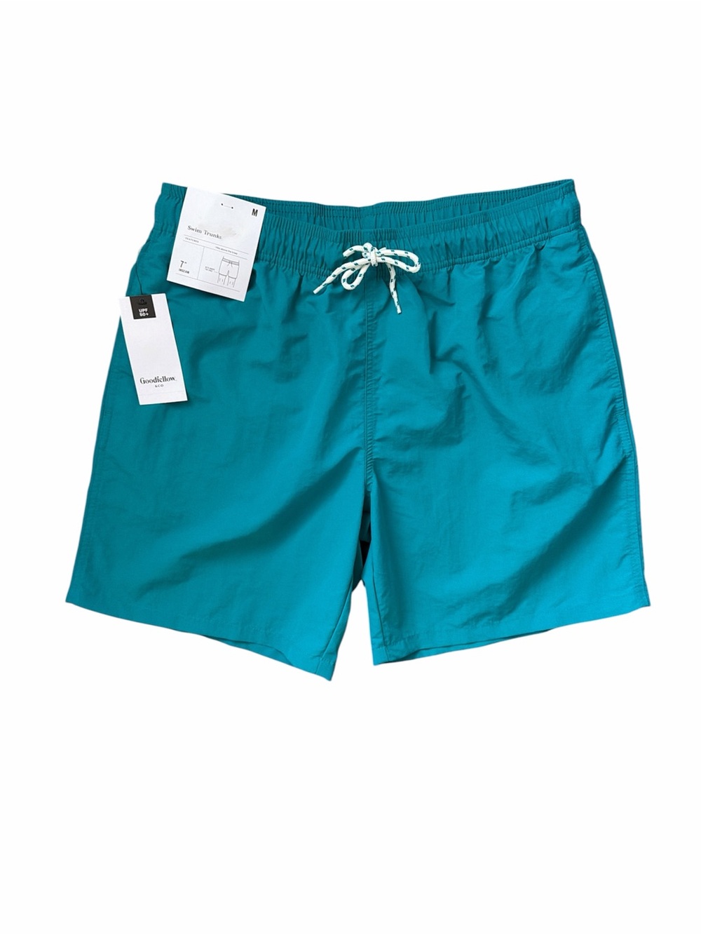 Goodfellow & Co Men’s Teal Swim Trunks Size M NWT UPF 50+ 7” Inseam